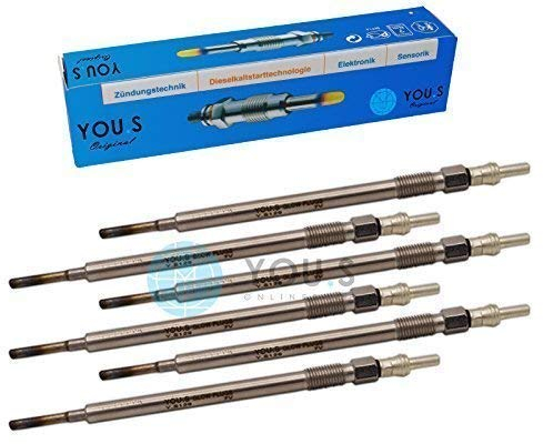 YOU.S Original A0011595701 Glühkerzen Länge 148 mm Spannung 7 V (6 Stück)