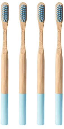 4 Stück Extra Weiche Zahnbürste Empfindlich Reisezahnbürste Mit Borsten Handzahnbürste Babyzahnbürste Natürliche Zahnbürste Säuglingsanzug Langen Griff Bambus Holzkohle Kind