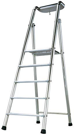 TB Davies 5 Tread Industrial Probat Aluminium Platform Step Ladder, EN131 Heavy-Duty Steps
