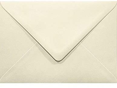 Netuno 25 Briefumschläge Ecru gerippt DIN B6 12,5 x 17,5 cm 120g Aster Laid Ivory elegante Briefhüllen strukturiert edle Briefkuverts mit Struktur für Einladungskarten Geburtstagskarten