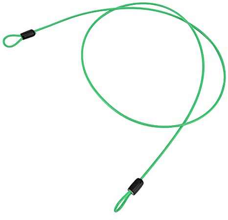 Security Cable Lock with Double Loop, 1m Steel Wire Cable, Safety Lock Cable for Cycling, Scooter, Luggage (Green)
