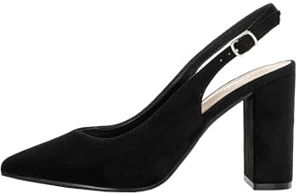 Rio Fiore Scarpe con Tacco, Décolleté, Nero, 8.5 cm Tacco Largo, Slingback, Ecopelle Scamosciato, Cinturino sul Retro, 2062A-40-K-1 (Black Microfiber, 41 EU)