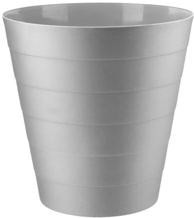 MantraRaj Plastic Waste Paper Bin 6L Round Waste Basket Trash Can Lightweight Rubbish Bin for Kitchen, Bedroom, Bathroom, Open-Top Design, Outdoor Garbage Container Dustbin (Grey)