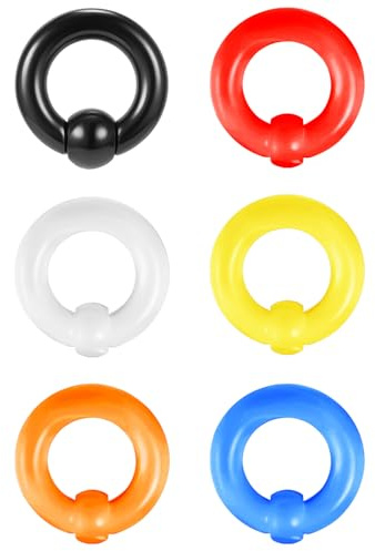 ZS 6 Captive pärlringar: Spring Action BCR, 0G-12G, akryl näsa septumringar - piercade kroppssmycken för män och kvinnor, Akryl Plast, Ingen ädelsten