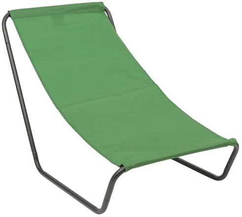 Harbour Housewares Sun Lounger - Green - Pack of 1 - Canvas Outdoor Lawn Sunlounger Chair Lightweight Portable Chair for Garden, Beach, Picnic, Fishing