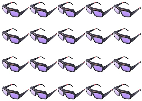 Ronlok 20 Stück Solar Betriebene Auto Verdunkelung Schweißmaske Helm Brille Schweißer Brille Arc Anti-Shock Linse für Augenschutz