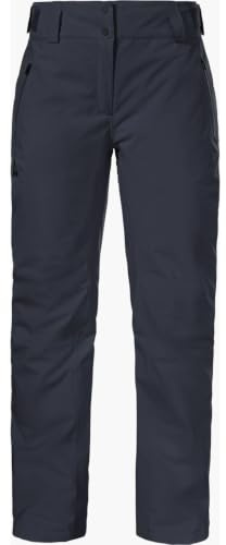 Schöffel Damen Pants Style Pine WMS, wasserdichte Skihose mit abnehmbaren Hosenträgern, Thermohose mit 2-Wege-Stretch und verstärktem Bein, Navy Blazer, 38