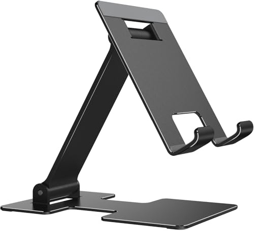 yootech universal mobil- och surfplattestativ av aluminium, mobilstativ vikbart, mobiltelefonhållare för iPhone 16 15 14/Galaxy/Xiaomi, för iPad/Galaxy/Google 8,3–11 tum surfplattor och alla