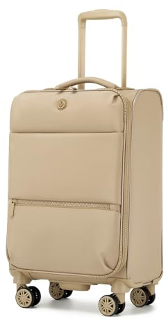 Miss Lulu Valigia Bagaglio a Mano Trolley Rigido Piccolo Valigia con Ruote Giratorie, 59,5x36,5x25cm, Caqui