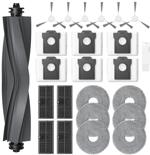 24 accessori per robot aspirapolvere Dreame L10s Ultra Gen 2 / L10s Pro Ultra Heat / L40 Ultra AE/ X30 Ultra/Mova E30 Ultra, 1 spazzola principale, 6 sacchetti per polvere, 6 panni per la pulizia, 4
