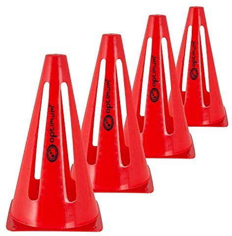 Optimum Training Collapsible Cones (Pack of 4) - Red, 9-Inch
