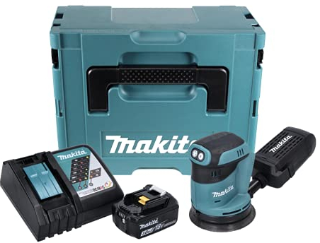 Makita DBO 180 RF1J Akku Exzenterschleifer 18 V 125 mm + 1x Akku 3,0 Ah + Ladegerät + Makpac