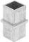 Cosch Edelstahl Rohrverbinder 2-fach Verbindungsstück Vierkantrohr Edelstahl V4A (AISI 316) geschliffen K240 30 x 30 x 2,0 mm