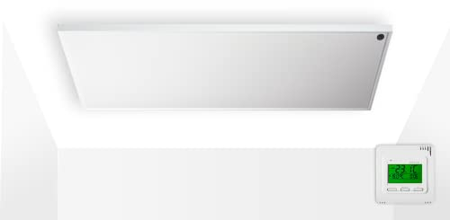 Könighaus Infrarotheizung - 1000 Watt - zur Deckenmontage - Komplettset mit Funkthermostat ✓ Infrarot Deckenheizung ✓ effiziente Elektroheizung ✓ TÜV + 5 Jahre Herstellergarantie ✓ Überhitzungsschutz