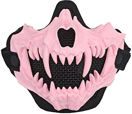 Yzpacc Airsoft Half Face Masks Tactical Face Protection Mesh Mask for Halloween Cosplay Paintball CS Hunting Cosply