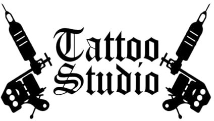 Tattoo Studio Wall Decal Tattoo Machine Shop Sign Logo Wall Sticker Tattoo SalonDoor Window Vinyl Sticker-L-51x91cm-Black
