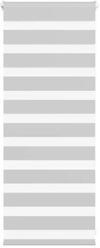 vidaXL Zebrarollo Hellgrau 55x100 cm Stoffbreite 50,9 cm Polyester, Zebra-Rollo, Doppelrollo, Zebra-Jalousie für Fenster, Doppelrollo, Zebra-Rollo