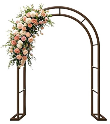 Arco De Rosas Y Plantas Trepadoras De Jardín, Decoracion Patio Arch De Metal, Tutor Enrejado para Al Aire Libre, Soporte De Flores para Boda, Fiesta, Ceremonia Exteriores(Bronze,W140 x H230cm)