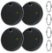NXPZ Localizador Bluetooth 4 Unidades Negro, Funciona con Buscador Apple (Solo iOS), Localizador con Anillo Portallaves, Batería de 1 Año de Duración, para Maletas/Equipaje/Llaves/Mascotas/Mochilas
