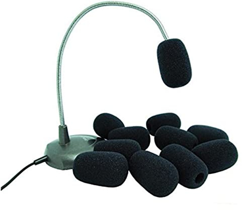 Milisten Parabrezza Per Microfono Lavalier in Schiuma Nero, 10 Pezzi Coperture Antivento Per Microfono a Bavero, Diametro 10 Mm Lunghezza 35 Mm Per Studi Di Registrazione e Microfoni Da Gioco