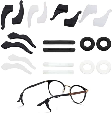 WEGLOK Lunettes de protection, 10 paires, Silicone, Antidérapant, Noir+Blanc
