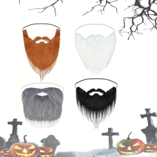 Falska Skägg, 4 Stycken Rolig Mustasch, Falsk Mustasch För Män, Halloween Skägg, Till Spel I Roll, Mänsklig Makeup, Jul, Halloween Fest Tillbehör