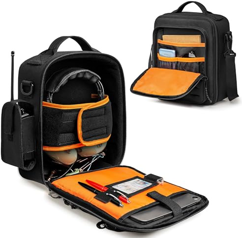 Damero Bolsa de Viaje para Auriculares de Piloto, Caja de Almacenamiento para Auriculares de Aviación, Kneeboard, IPad y Más (Solo Bolsa)