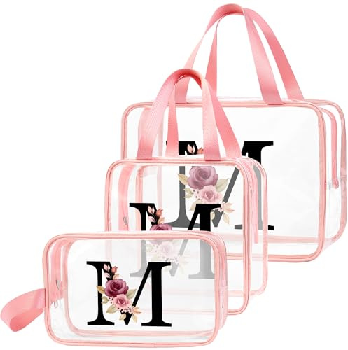DBPBToU Transparente Neceser Mujer con Letras Personalizadas, Neceser Maquillaje para Viaje, Regalos Originales para Mujer, Idea De Regalo Creativo, Niñas y Mujeres Regalo (M)