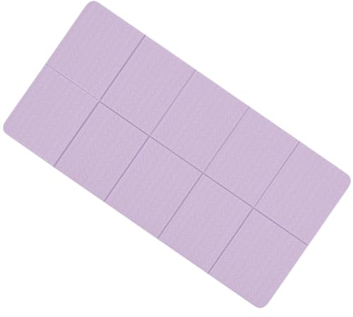 Lila vikbar yogamatta, 185 x 61 cm, Tpe rese-träningsmatta, extra tjock, med bärväska, för hemmagym, pilates och stretching