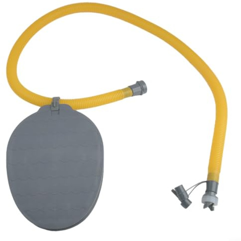 Belnotelt Bomba de aire operada con pie, inflador manual para kayak, canoa, balsa y barco inflable, bomba de aire portátil con pedal con boquillas dobles para camping, playa y agua al aire libre (10