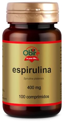 Obire | Espirulina 400 mg | 100 Comprimidos | Fuente de Vitaminas y Minerales | Propiedades Antiinflamatorias y Antioxidantes | Vitaminas C-D-K y del Grupo B