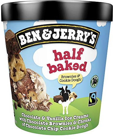 Ben & Jerry's Half Baked Chocolate & Vanilla Ice Cream Tub 465ml