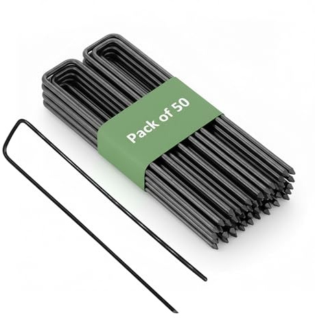 GARDENIX Pack of 50 IronPEG ground anchors made of steel wire 150 x 30mm - Ø 3mm for securing weed fleece, nets, groundsheets, wire mesh