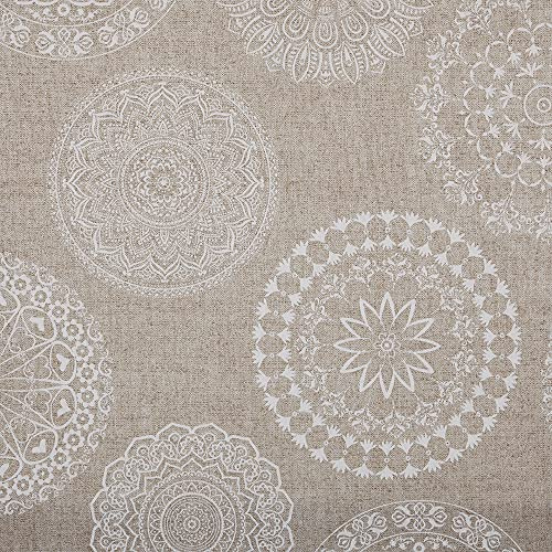 Kt KILOtela - Bedruckter Stoff, Dekoration, Polsterung, Kissen, Vorhänge, Tagesdecken, 280 cm Breite, Meterware ab 50 cm, Preis Gilt für 50 cm, Tattoo, Beige