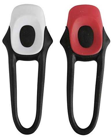 RAYMOND - Set di luci anteriori e posteriori per bicicletta, mountain bike, luci anteriori e posteriori per bicicletta, mountain bike, tipo LED, sistema elastico per fissaggio, potente e compatto, 2