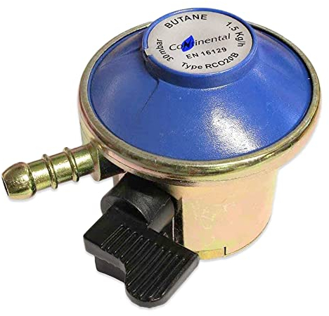 Catering Parts UK 13kg BUTANE GAS CYLINDER LPG BOTTLE REGULATOR 20mm CLIP ON TYPE 30mbar PRESSURE, Blue