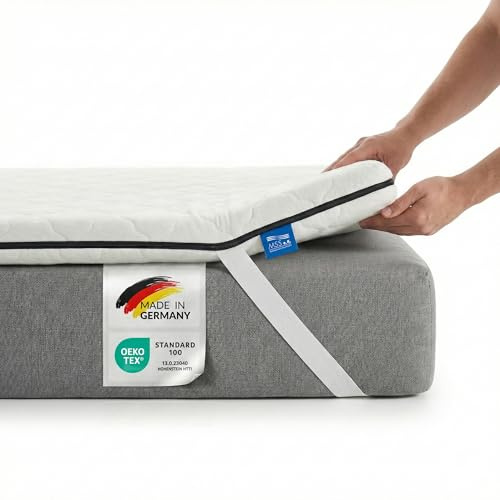 MSS e.K. Viscoschaum Matratzentopper 80 x 200 cm | Memory Foam | Mattress Topper 80x200 | Designed und produziert in Deutschland | Oeko-TEX Zertifiziert