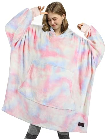Catalonia Classy Coperta con Cappuccio in Pile Oversize per Donne e Uomini, Felpa con Cappuccio Calda e Accogliente, Coperta Morbida con Cappuccio con Ampio Cappuccio e Tasca Frontale