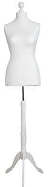 LUSORIA Maniquí de sastre, busto femenino, blanco/blanco (S 36)
