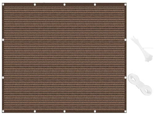 Rechteck Sonnenschirm Segel Sonnenschutz Netz 1.8 x 5 m, HDPE Wetterbeständig Atmungsaktiv, Markisenschutzhüllen Sonnensegel Leinwand, Sun Segel Sonnensegel, für Garten Balkon, Braun