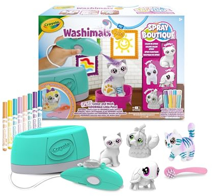 CRAYOLA Wahimals Husdjur Boutique Spray, Lava Färgad Aktivitetssats med Airbrush Valp för Present, Rekommenderad ålder: 3 år, 74–7517