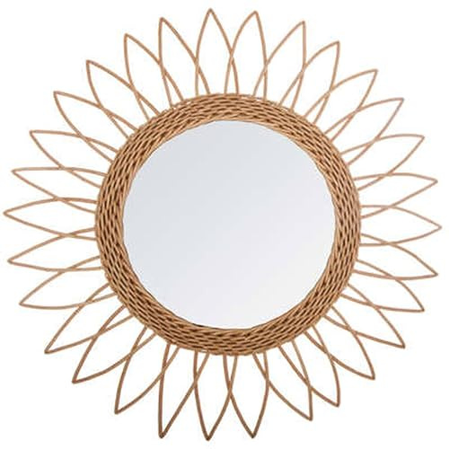 Espejo de ratán de Sol con diseño Afilado por la Parte Exterior Ø50cm