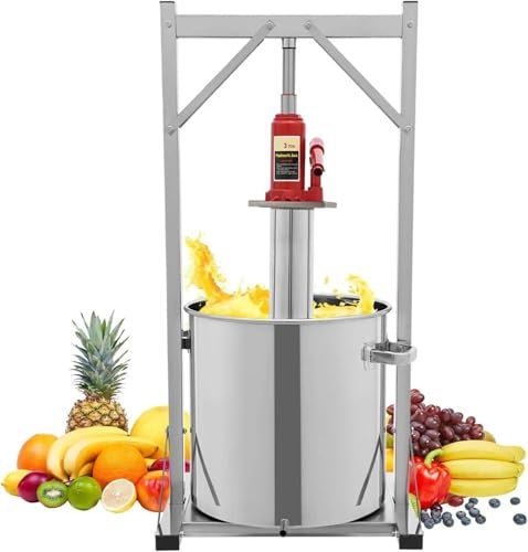 Pressoir à Fruits Et Vin Broyeur à Raisins, Presse à Cidre En Acier Inoxydable Avec Hydraulique, Légumes, Miel, Huile D'olive, Presse,22L