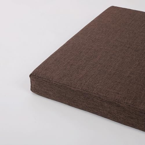 Dickes Bankkissen aus hochdichtem Schaumstoff, Fenstersitzkissen, Innenbank/Flügelkissen (Größe: 35,1 x 119,4 x 5,1 cm, Farbe: Kaffee)
