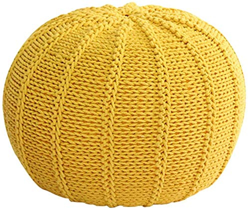 PUTHLLA Puf otomano Redondo Tejido a Mano, Estilo Cable, Cuerda Trenzada de algodón, Asiento cómodo para el Suelo (Color: B, tamaño: 48 x 48 x 35 cm (19 x 19 x 14 Pulgadas))
