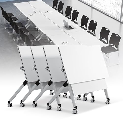 Fällbart konferensbord, 10 cm rullande träningsbord med hjul för kontor och klassrumsmöten