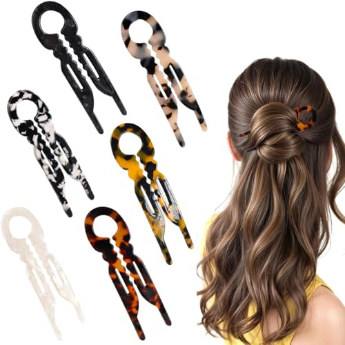 New Large Curved Hair Pins, Elegant French Hair Pin, Serrated Anti-Slip Design Hairpins, Hair Accessories for Women Updos, Bun & Twist Hairstyles, Suitable for All Hair Types (6pcs)