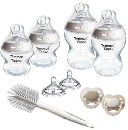 Tommee Tippee Kit de Démarrage Nouveau-nés Natural Start, Biberons anti-colique 150 ml et 260 ml avec tétine à débit lent et extra-lent, Tétines imitant la forme du sein maternel, Auto-stérilisant