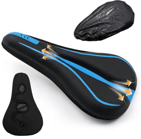 Vidoxdu Bike Seat Cushion Cover, Wide Gel Padded Cover for Men Women