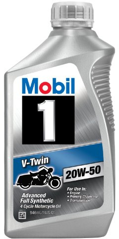 Mobil 1 96936 20W-50 V-Twin Synthetic Motocycle Motor Oil - 1 Quart (Pack of 6)
